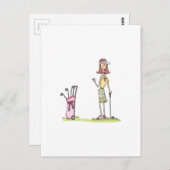Woman Golfer Briefkaart (Voorkant / Achterkant)