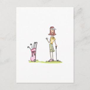 Woman Golfer Briefkaart