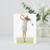Woman Golfer Briefkaart (Staand voorkant)