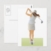 Woman Golfer Briefkaart (Voorkant / Achterkant)