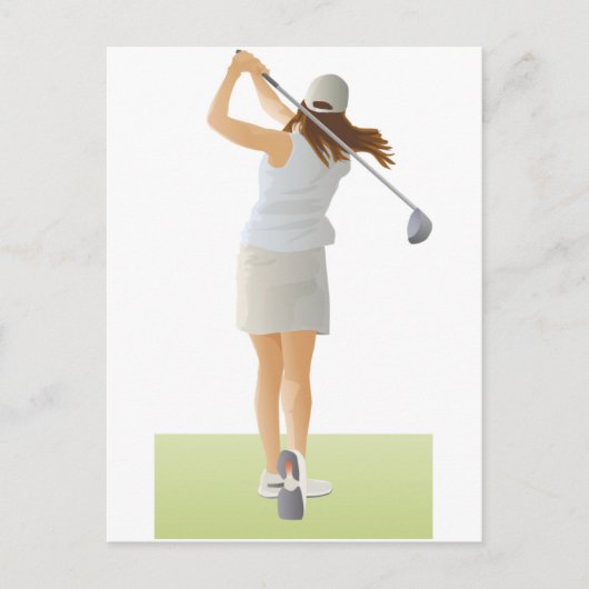 Woman Golfer Briefkaart (Voorkant)
