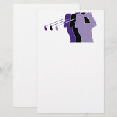 Woman Golfer Briefpapier (Voorkant / Achterkant)