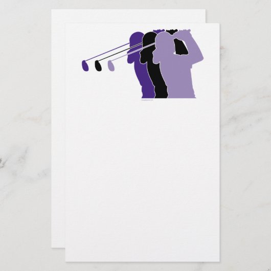 Woman Golfer Briefpapier (Voorkant / Achterkant)