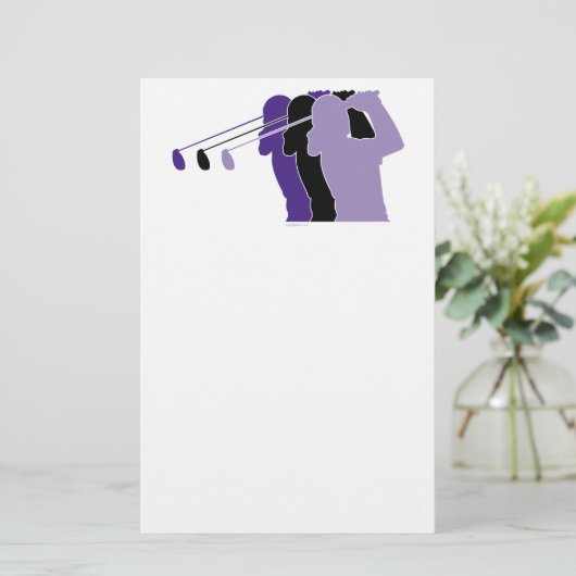 Woman Golfer Briefpapier (Staand voorkant)