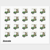 Woman Golfer Cart Vierkante Sticker (Vel)