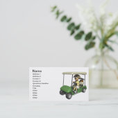 Woman Golfer Cart Visitekaartje (Staand voorkant)