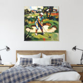 Woman Golfer - Golf Canvas Art Print (Insitu (Slaapkamer))