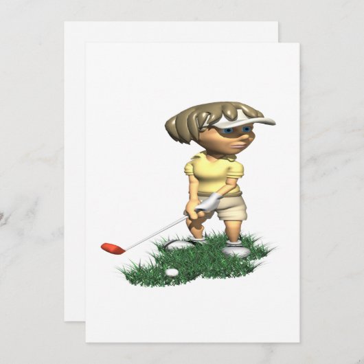 Woman Golfer Kaart (Voorkant / Achterkant)
