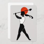 Woman Golfer Kaart (Voorkant / Achterkant)