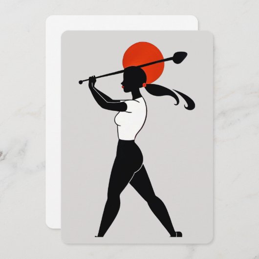 Woman Golfer Kaart (Voorkant / Achterkant)