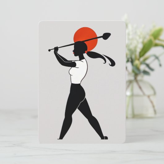 Woman Golfer Kaart (Staand voorkant)