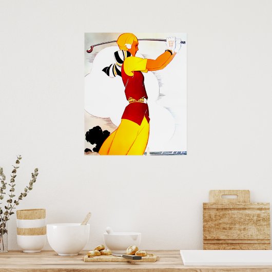  Woman Golfer Print (Keuken)