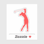 Woman Golfer Sticker (Vel)