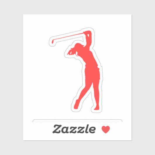 Woman Golfer Sticker (Vel)