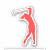 Woman Golfer Sticker (Voorkant)