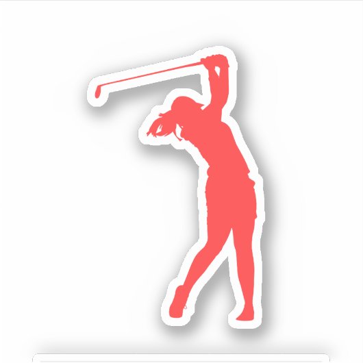 Woman Golfer Sticker (Voorkant)