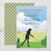 Woman Golfer Uitnodiging (Voorkant / Achterkant)