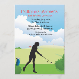 Woman Golfer Uitnodiging
