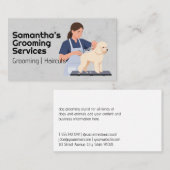 Woman Grooming Doggie Visitekaartje (Voorkant / Achterkant)