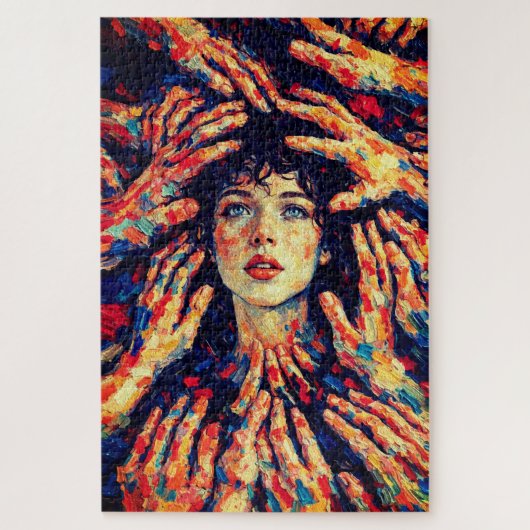 Woman Hands Covering Face Intense Emotional  Legpuzzel (Verticaal)