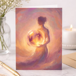 Woman Holding Light Inner Strength Encouragement Kaart