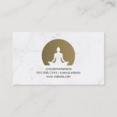 Woman Holding Yoga Pose on Beach  Visitekaartje (Achterkant)