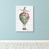 Woman Hot Air-ballon Canvas Afdruk (Insitu (Houten vloer))