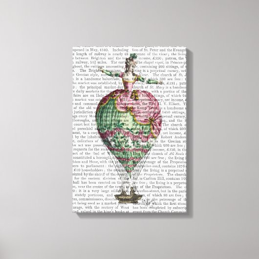 Woman Hot Air-ballon Canvas Afdruk (Voorkant)