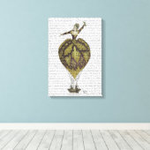 Woman Hot Air-ballon Canvas Afdruk (Insitu (Houten vloer))