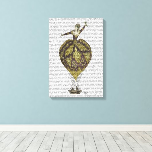 Woman Hot Air-ballon Canvas Afdruk (Insitu (Houten vloer))