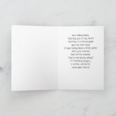 Woman Hugging Bunny on Couch Thinking of You Kaart (Binnen)