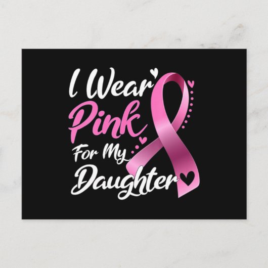 Woman I Wear Pink For My Daughter Breast Cancer Aw Briefkaart (Voorkant)