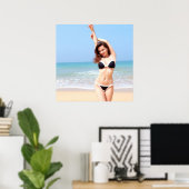Woman In A Black And White Bikini Poster (Thuiskantoor)