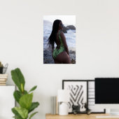 Woman In A Green Swimsuit Poster (Thuiskantoor)