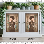 Woman in Black, Baroque Panels DX9L Decoupage Tissuepapier