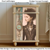 Woman in Black, Baroque Panels DX9L Decoupage Tissuepapier