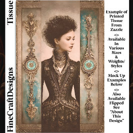 Woman in Black, Baroque Panels DX9R Decoupage Tissuepapier