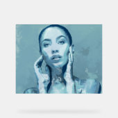 "Woman in Blue" Acryl Bord (Voorkant)
