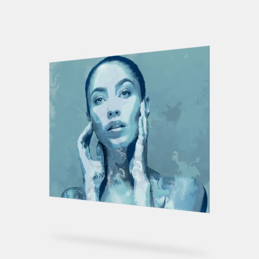 "Woman in Blue" Acryl Bord (Hoek)