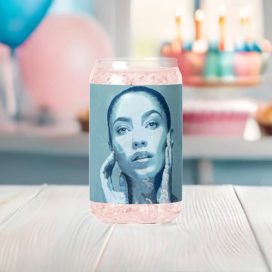 "Woman in Blue" Blikvorm Glas (Insitu (Baby Shower))