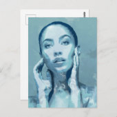 "Woman in Blue" Briefkaart (Voorkant / Achterkant)