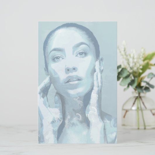 "Woman in Blue" Briefpapier (Staand voorkant)