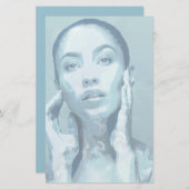 "Woman in Blue"  Briefpapier (Voorkant / Achterkant)