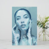 "Woman in Blue"  Briefpapier (Staand voorkant)