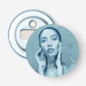 "Woman in Blue" Button Flesopener (Voorkant)