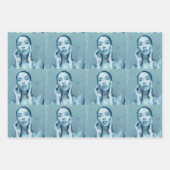 "Woman in Blue" Cadeaupapier Vellen Set (Voorkant 3)