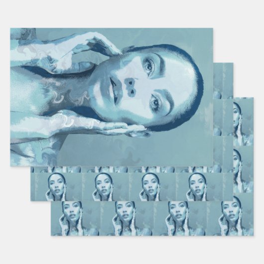 "Woman in Blue" Cadeaupapier Vellen Set (Set)