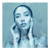 "Woman in Blue" Foto Afdruk (Voorkant)
