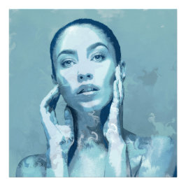 "Woman in Blue" Foto Afdruk