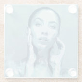 "Woman in Blue" Glazen Onderzetter (Achterkant)